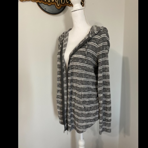 ⏰Olivia Sky - Zip up Striped Hoodie - L - Picture 2 of 4